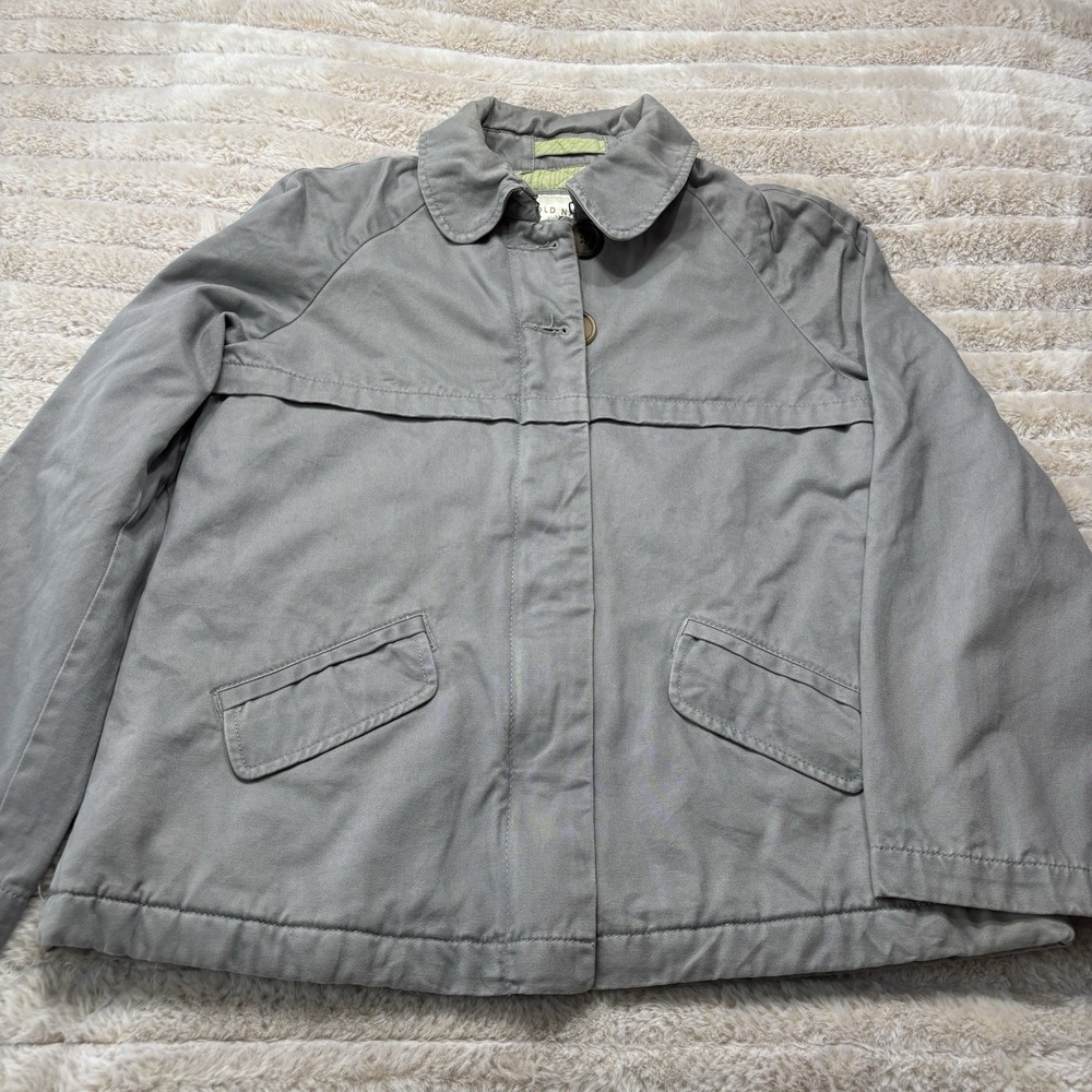 Girls Cotton Canvas Coat With Quilted Lining Old‎ Navy Youth Small Gray